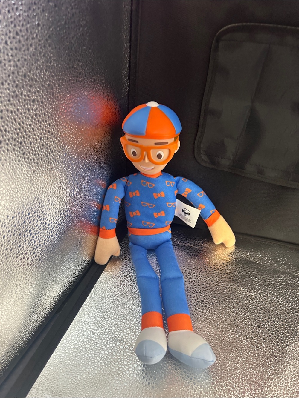 Blue and Orange Kids Plush Toy Doll with Glasses Motif